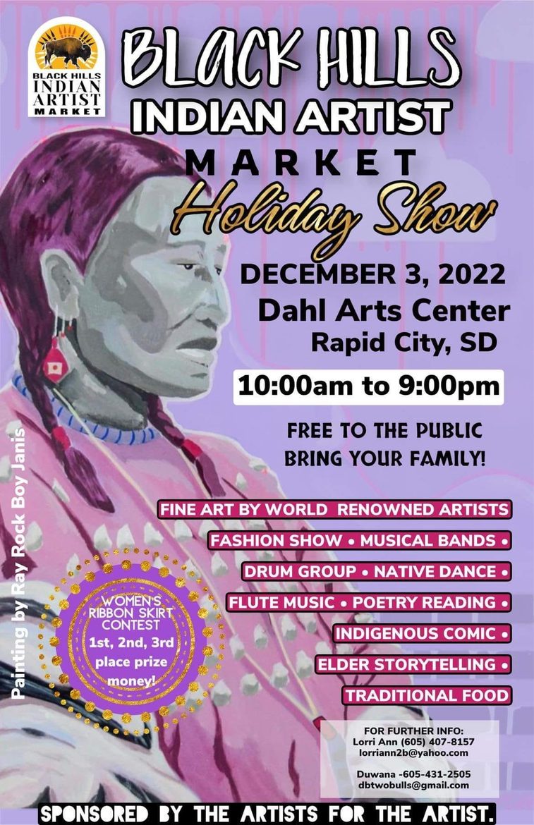 Flyer: Black Hills Indian Artist Market Holiday Show