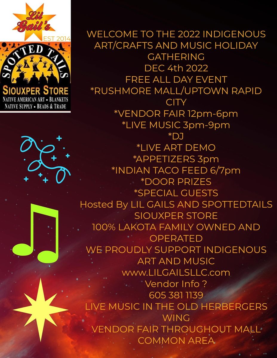 Flyer: Indigenous Art and Music Holiday Gathering