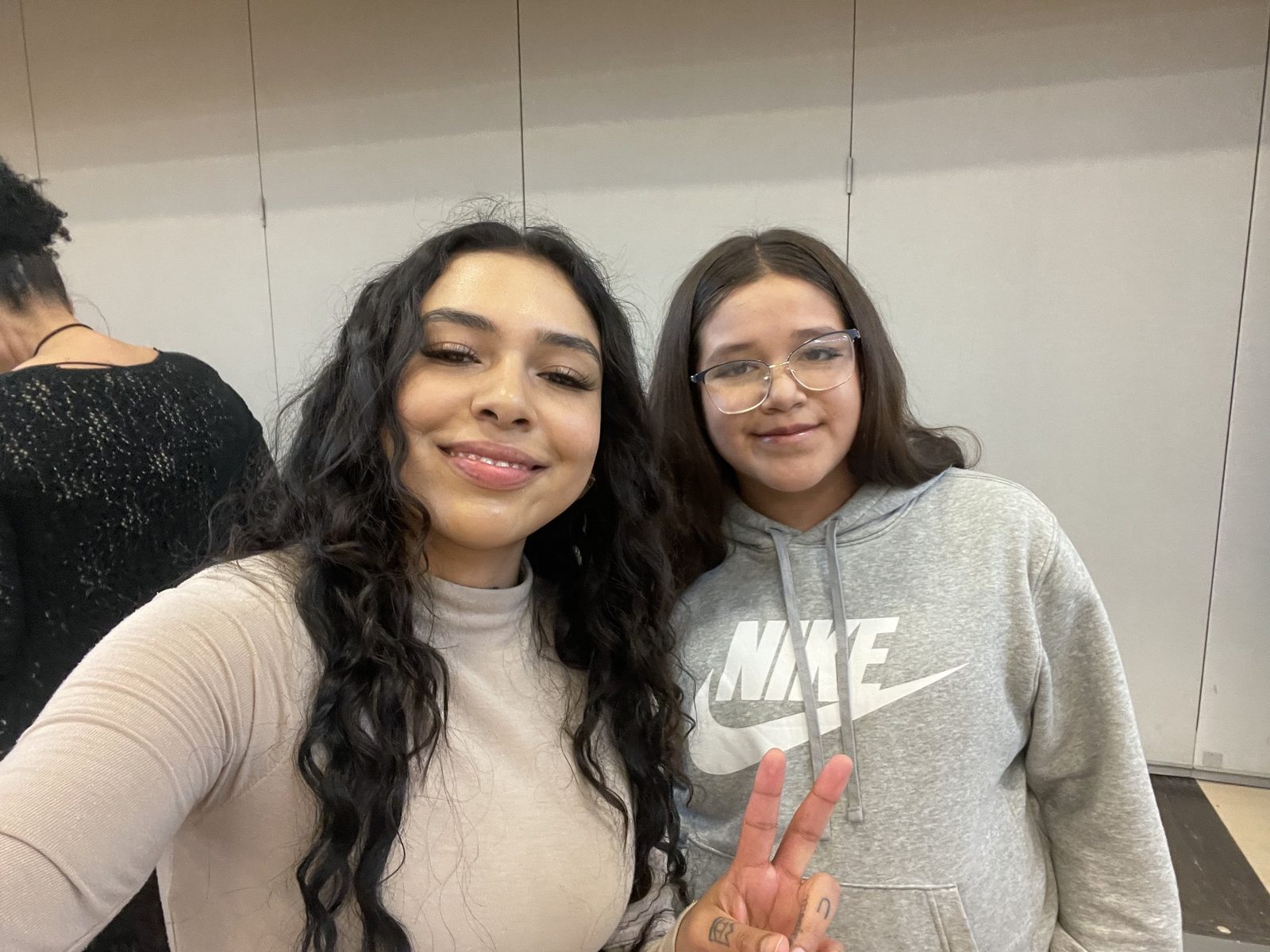 Stella Standingbear with young fans